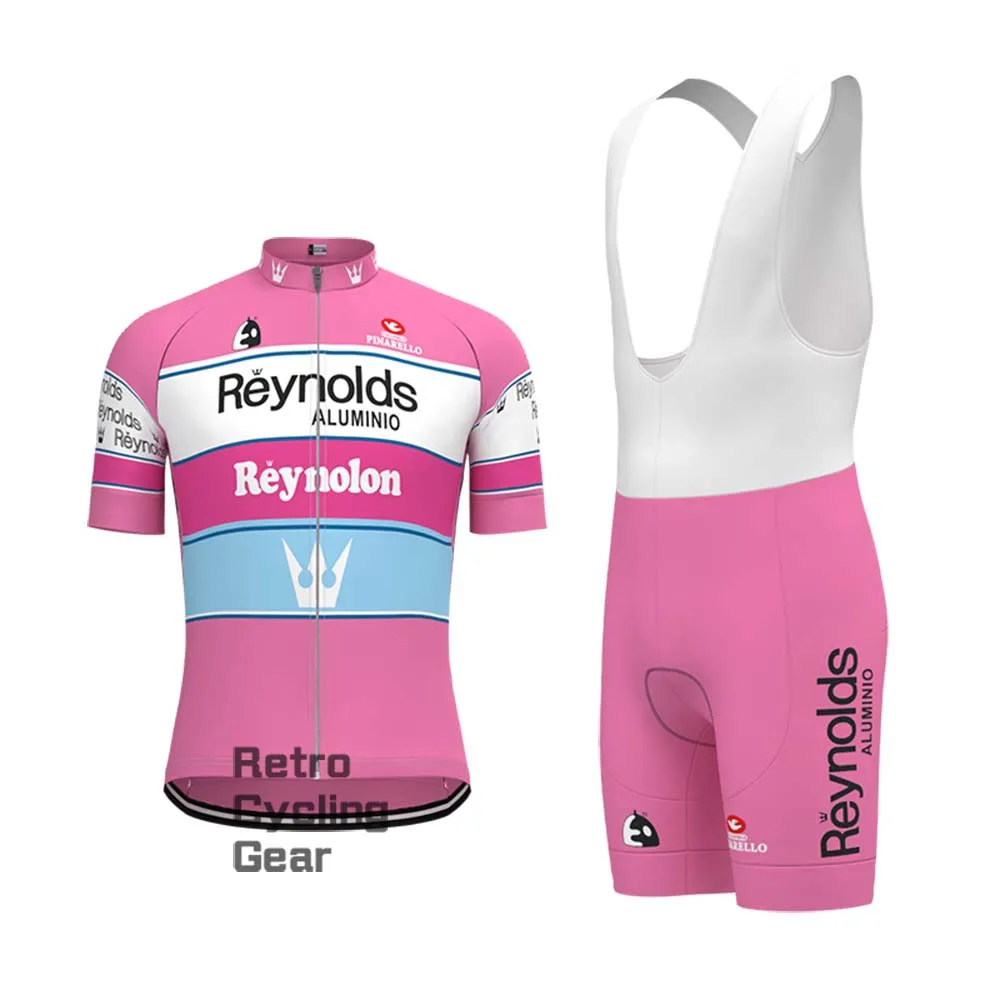 Pink Reynolds Retro Short Sleeve Cycling Kits