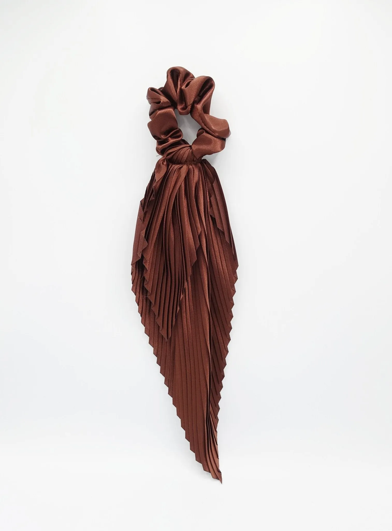 satin long tail scrunchies pleated swallow tail hair scrunchy