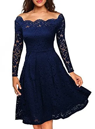 Softu Sexy Lace Dress Hollow Out Slash Neck Party Dress Off the Shoulder Black Dresses Long Sleeve High Waisted Summer Vestido