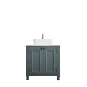 The French Single Vanity - With Oak Top