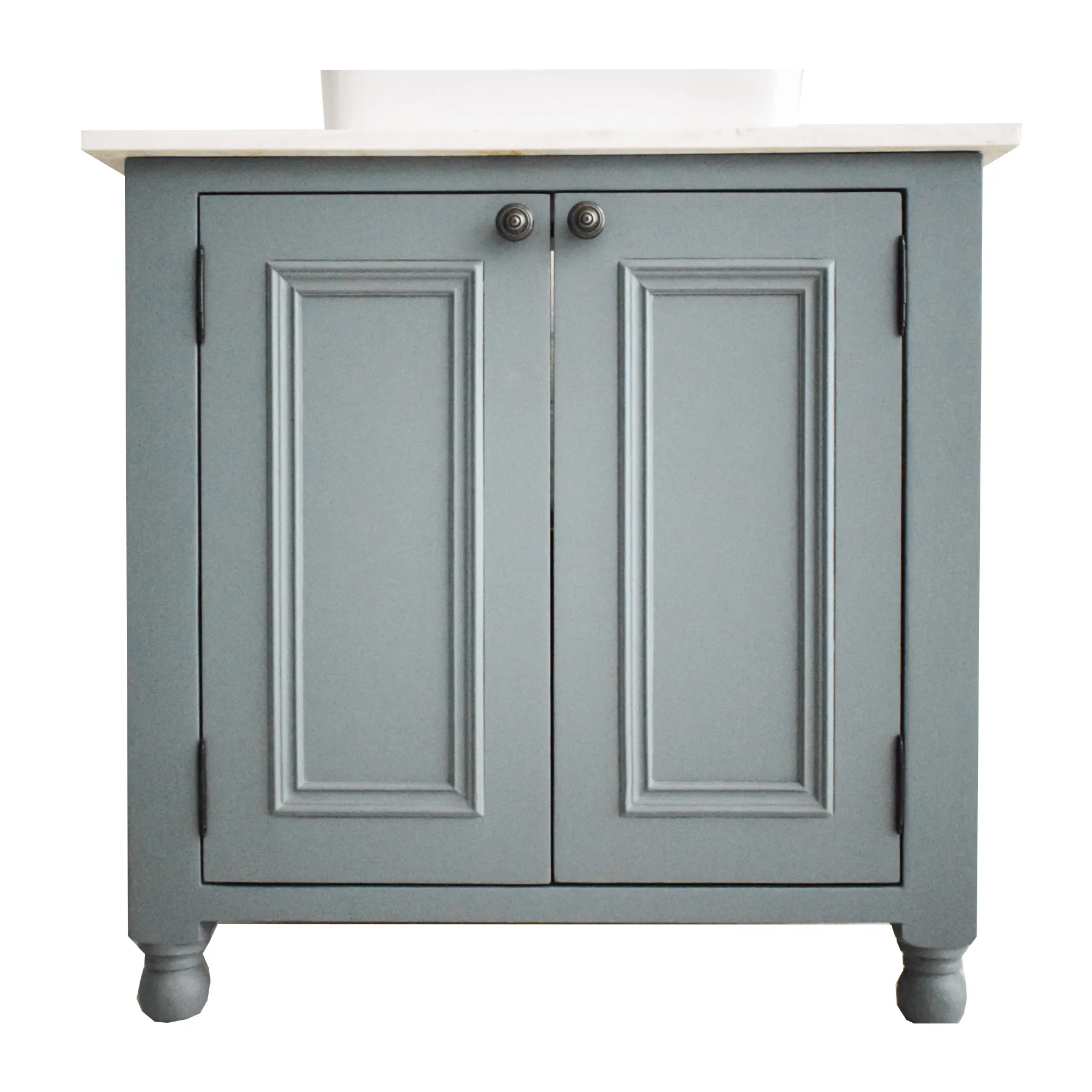 The French Single Vanity - With Oak Top