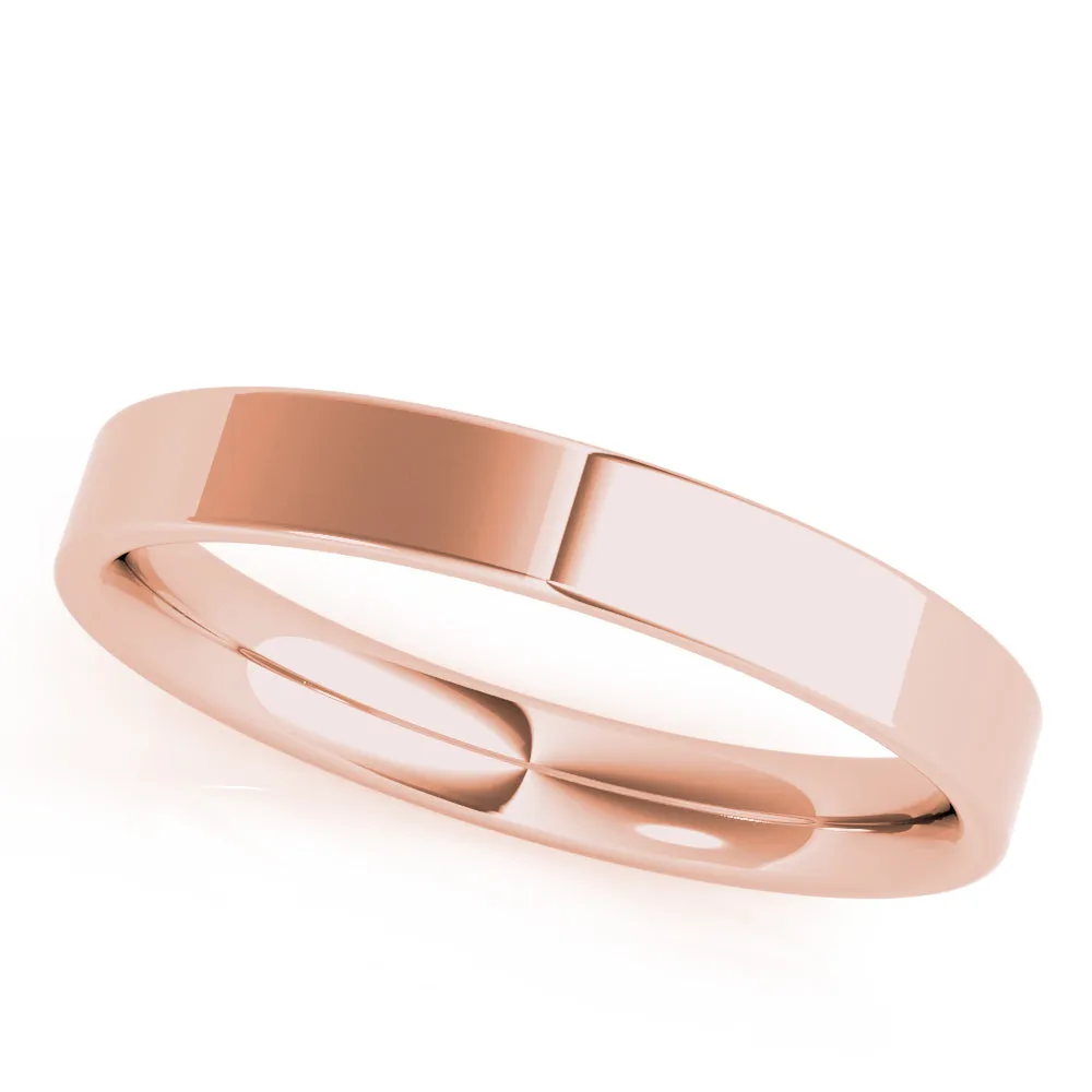 Women's Classic Flat Banded Wedding Ring (Cigar Band)